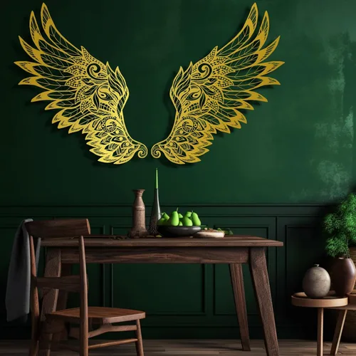Miniatura 5 de Decoración de pared de alas de ángel de metal, decoración de pared de alas de ángel grandes, ángel de la guarda, escultura de pared de ángel, alas