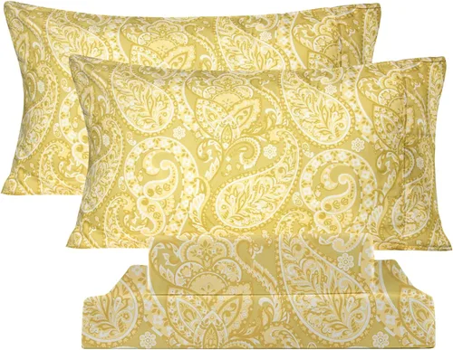Miniatura 14 de KACEMOO Juego de sábanas California King de 4 piezas, sábanas con estampado floral, diseño bohemio, sábanas refrescantes de microfibra cepillada