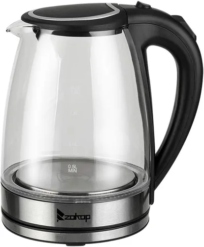 Ochine Hervidor eléctrico de acero inoxidable, hervidor de café, calentador de agua caliente inalámbrico, 1500 W, hervir rápido con luz LED, apagado