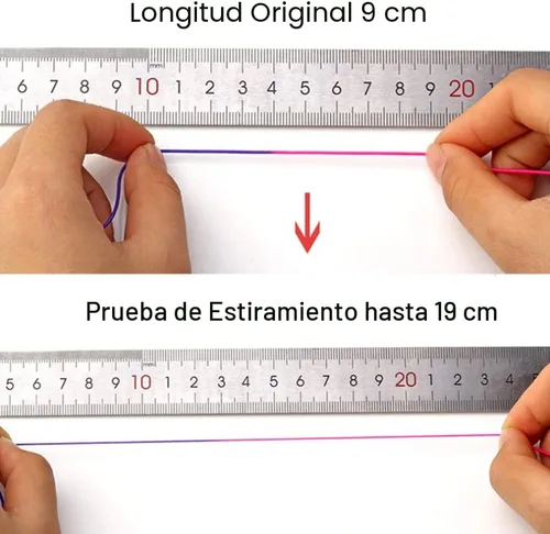 Miniatura 3 de 1mm Cuerda elástica para pulseras, Cordón elástico arcoíris resistente para hacer joyas, collares, cuentas y manualidades