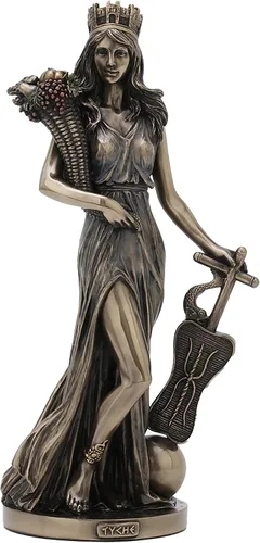 Miniatura 8 de Diseño Veronese Estatua de Tyche de 28,6 cm de la diosa griega de la fortuna y la prosperidad, resina de bronce fundido en frío, decoración