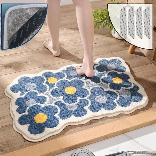 Alfombras de baño de lujo, 0.8 in/0.78 pulgadas de grosor, extra suaves, absorbentes, no se desprende, lavable a máquina, alfombra de felpa lanuda