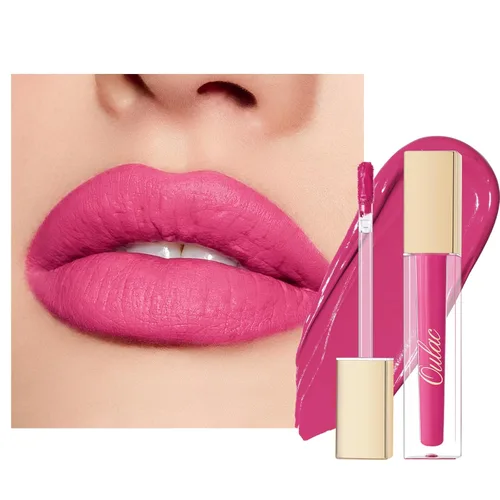 Miniatura 24 de Oulac Lápiz labial rojo líquido mate para mujer, lápiz labial de larga duración, impermeable, sin transferencia, fórmula cremosa de alta 【M08 1000