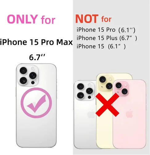 Miniatura 2 de LSEEKA Funda transparente para iPhone 15 Pro Max con diseño de flores reales prensadas, con purpurina, bonito patrón floral blanco, delgada, suave