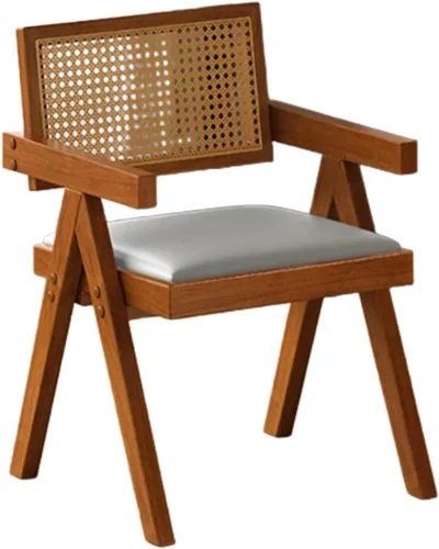 Miniatura 50 de YVYKFZD Juego de sillas de comedor de ratán, sillas de comedor de madera, sillas de cocina con respaldo tejido, sillón tapizado, silla auxiliar