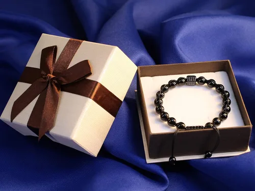 Miniatura 7 de COAI Pulsera de piedra turmalina negra pavimentada CZ