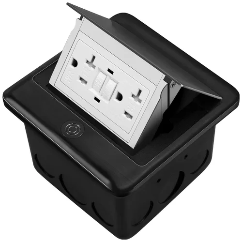 Kit de toma de corriente eléctrica empotrada en el suelo Vagueior, caja de cubierta de toma de corriente eléctrica impermeable, salida GFCI oculta +