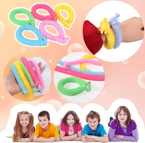 Miniatura 4 de Paquete de 18 juguetes elásticos para ansiedad, cuerda sensorial mejorada, cuerdas elásticas coloridas para niños, adultos, autismo, alivio