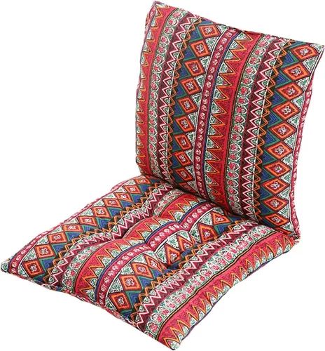 Miniatura 13 de Cojín para silla de respaldo alto, cojines y cojines de silla de alta calidad, cojín de respaldo y asiento con lazos para patio, jardín, oficina