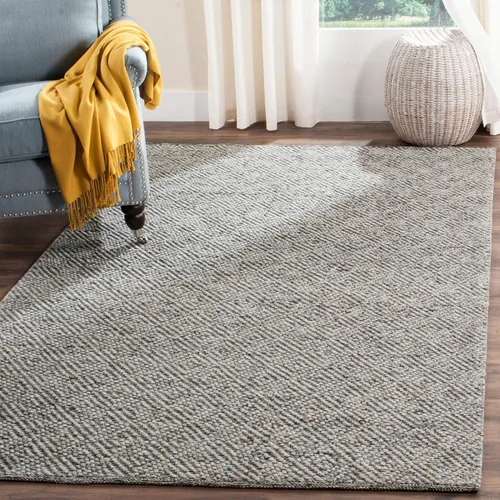 Miniatura 13 de SAFAVIEH Colección Natura - Alfombra decorativa de 2 x 3 pies, azul, lana hecha a mano, ideal para áreas de alto tráfico en entrada, sala de estar