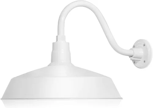 Miniatura 25 de 17 pulgadas. RLM Warehouse - Pantalla con brazo de cuello de cisne y bombilla Led A19 5000K de 9W