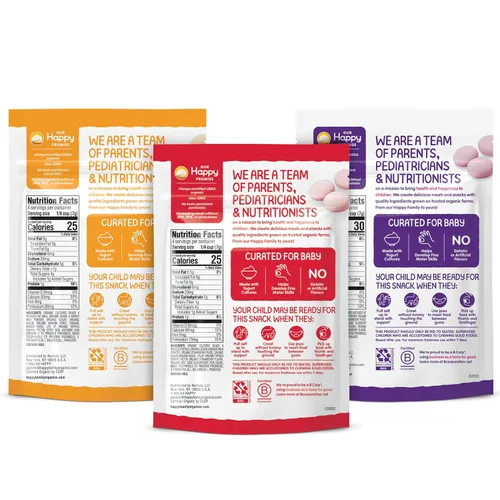 Miniatura 4 de Happy Baby Organics Yogis - Bocadillos liofilizados de yogur y frutas, paquete variado (paquete de 6) y mordedor, paquete variado de 3 sabores, 12