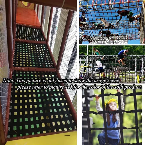 Miniatura 6 de Red ninja para niños, escalador de carga para adultos, escalera de casa de árbol al aire libre, patio de juegos interior, escalera de gimnasio