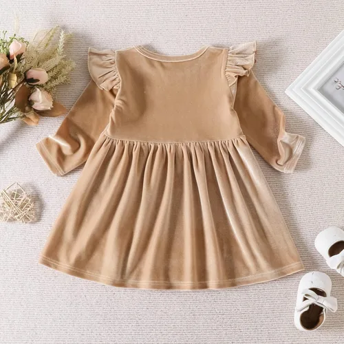 Miniatura 57 de IDOPIP Vestido tutú de terciopelo para niñas pequeñas, vestido de manga larga para princesa, Navidad, cumpleaños, fiesta, boda, vestidos de otoño e