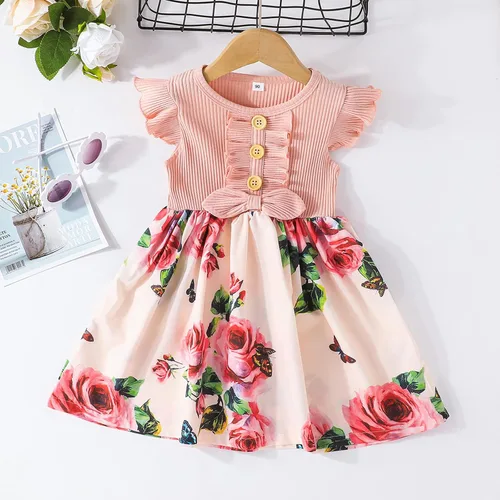 Miniatura 8 de VINUOKER Vestido floral de verano para niña pequeña, vestido de verano para niñas, ropa casual