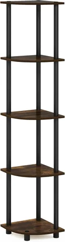 Miniatura 108 de Furinno Turn-N-Tube - Estantería de exhibición multiuso, de 4 niveles, con tubos clásicos, color nogal de Columbia y negro Columbia Nogal/Negro