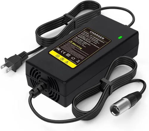 Cargador de batería de 24 V 5 A para scooter de movilidad GoGo, cargador rápido refrigerado por ventilador de 24 V 5000 mA (conector XLR de 3 pines)