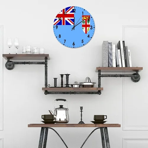 Miniatura 851 de Cheyan Reloj de pared con bandera de Canadá de 12 pulgadas, silencioso, sin tictac, de PVC, funciona con pilas, reloj redondo decorativo, regalo