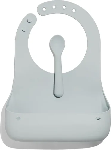 Miniatura 12 de Avanchy Baberos de silicona para bebé, impermeables, ajustables, sin BPA, juego unisex suave para niños pequeños con cuchara a juego