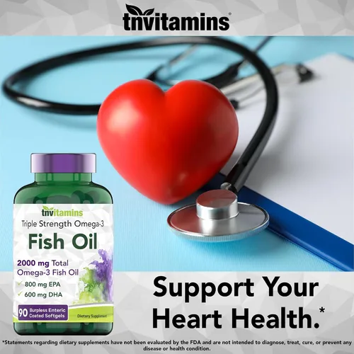 Miniatura 6 de tnvitamins Aceite de pescado omega-3 sin eructos: 2000 mg - 90 cápsulas blandas 1400 mg de ácidos grasos omega-3 totales (800 mg EPA y 600 mg DHA)