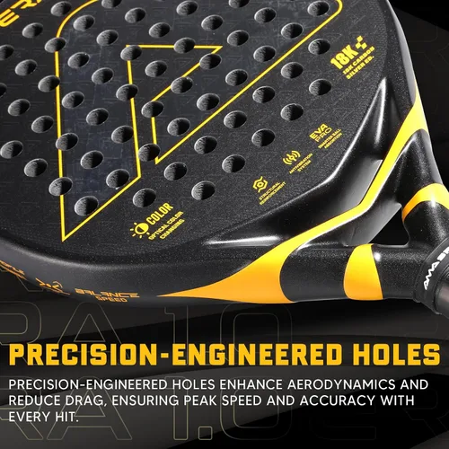 Miniatura 6 de AMA SPORT ERA 1.0 Raqueta de pádel con superficie de fibra de carbono con núcleo de espuma EVA Memory Flex Raqueta de pádel ligera de potencia