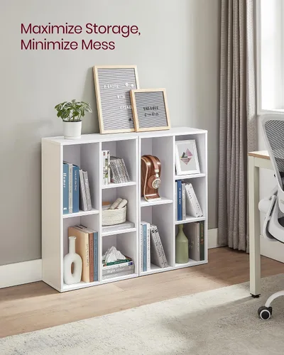 Miniatura 4 de VASAGLE Custos Collection - Estantería para libros tipo cubo con 4 compartimentos, 9.4 x 26 x 26 pulgadas, estantería de almacenamiento para sala
