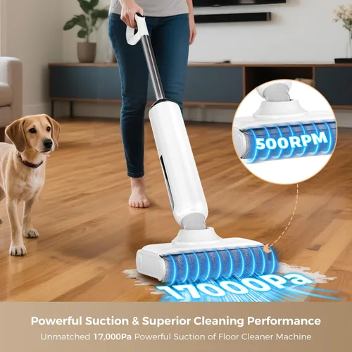 Miniatura 3 de Aspiradora en seco y húmedo, combo de trapeador inalámbrico para suelos duros, potente succión de 23000 Pa, 180° en plano, lavadora de suelo