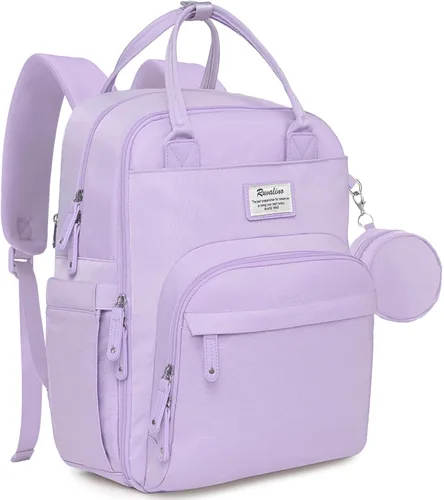RUVALINO Mochila para Pañales, Paquete de Viaje Multifunción Bolsas de Cambio para Maternidad y Bebé, Gran Capacidad, Impermeable, Morado Taro