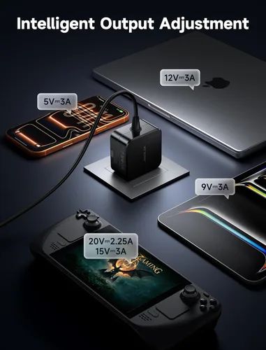 Miniatura 8 de JSAUX Cargador USB C de 45 W para Steam Deck/OLED, cable de 5 pies tipo C PD 3.0 de 45 vatios de carga rápida compatible con Steam Deck