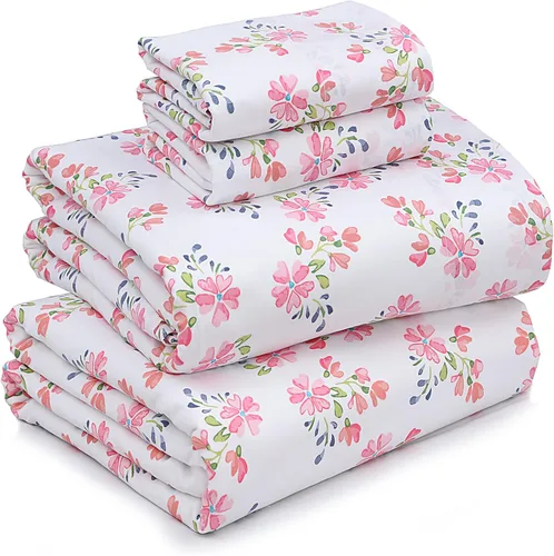 Miniatura 141 de RUVANTI Juego de sábanas divididas tamaño King de 100 % algodón para cama ajustable, 5 piezas, ropa de cama de tejido de percal suave y Guisante