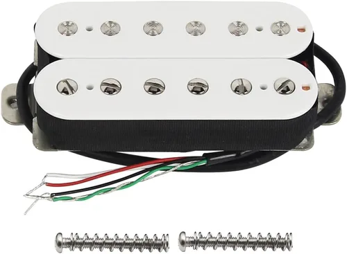 Miniatura 11 de FLEOR Alnico 5 Pastillas de Guitarra Doble Bobina Humbucker Juego de Cuello y Puente Blanco