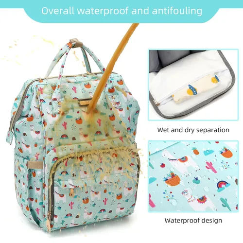 Miniatura 5 de GAIVP Mochila para pañales, bolsas de pañales para bebés, niñas y niños, bolsas de bebé para mamás papás, bolsa cambiadora de pañales con bolsillos