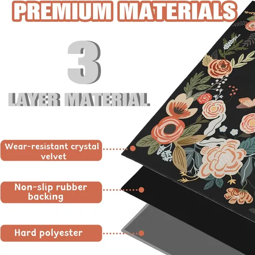 Miniatura 4 de Tapete para silla de oficina para suelo de madera dura, 36 x 48 pulgadas, alfombras de oficina para sillas rodantes de videojuegos, silla de Negro