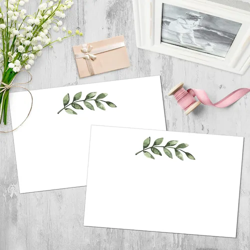 Miniatura 3 de 321Done Tarjetas de Notas en Blanco con Diseño de Follaje Verde, 4 x 6 pulgadas Blancas, 50 Tarjetas - Fabricadas en los Estados Unidos, Cartulina