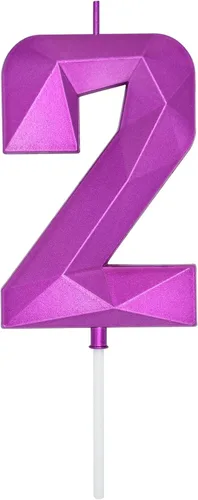 Miniatura 57 de DERVENTA Velas de cumpleaños con números grandes, 3D, color rosa, 3.7 pulgadas, decoración para tartas de fiesta, 1 pieza (número 3 rosa)