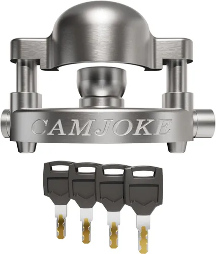 CAMJOKE Cerradura de enganche de remolque, bloqueo de acoplador de remolque resistente, cerraduras de enganche de remolque de acero antirrobo,