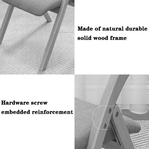 Miniatura 6 de Sillas plegables con asientos acolchados, silla de comedor cómoda para el hogar, silla de aprendizaje con respaldo cómodo individual en el balcón
