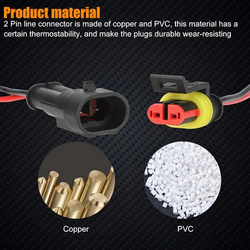 Miniatura 3 de JacobsParts Conector eléctrico impermeable, enchufe de 2 pines, conectores de cable eléctrico automático para automóvil, camión, barco y otras