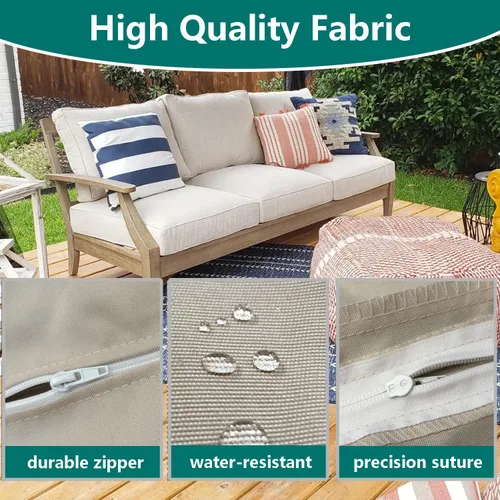 Miniatura 5 de FLYMEI Fundas de cojín de patio de 31.5 x 31.5 x 4 pulgadas, impermeables, para exteriores, 1 paquete, funda de cojín para asiento de exterior