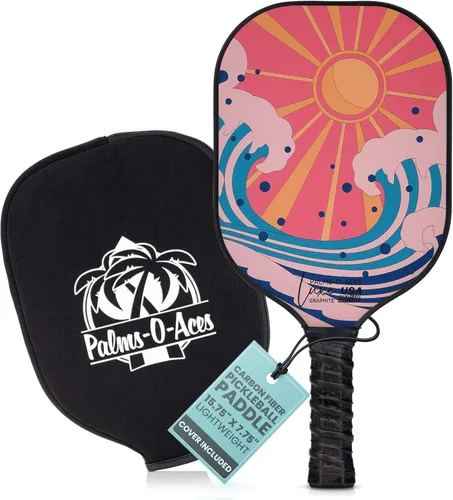 Miniatura 19 de Palms-O-Aces Carbon Fiber Pickleball Paddle – USAPA Approved 16mm T700 Graphite Paddle with Textured Spin Surface Lightweight Carbon Fiber Palmas