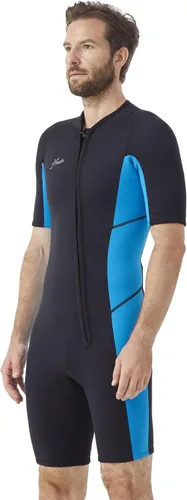 Miniatura 9 de Hevto - Traje de neopreno de 3/2 mm para hombre, cremallera frontal, traje corto completo para aguas frías, para natación, surf, buceo