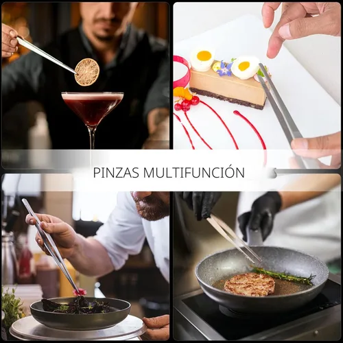 Miniatura 5 de MSY BIGSUNNY - Pinzas de cocina de 12 pulgadas, pinzas de acero inoxidable para alimentos, puntas dentadas de precisión multifuncionales, pinzas