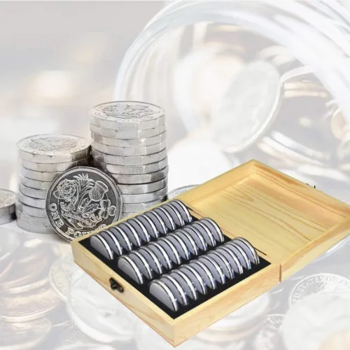 Miniatura 2 de Caja universal de colección de monedas de madera de 30 piezas, estuche de almacenamiento para monedas, contenedor de cápsulas para monedas, caja