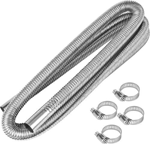 Miniatura 10 de Manguera de escape de acero inoxidable de 23.6 pulgadas, 1.0 in/1 pulgada de longitud de la manguera de ventilación de gas diésel, tubo de escape