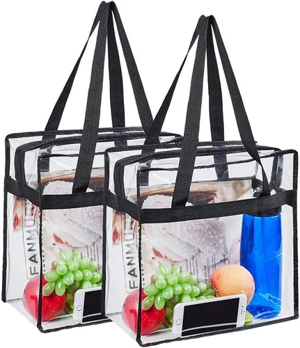 Bolsa transparente aprobada para estadios, bolsa transparente de seguridad para estadios, viajes y gimnasio, 12 x 6 x 12 pulgadas