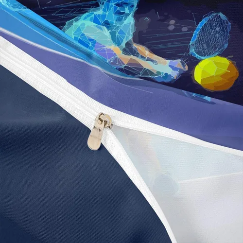 Miniatura 6 de Erosebridal Juego de ropa de cama con pelota de tenis para niños, funda de edredón con temática de juegos deportivos, tamaño individual para niños