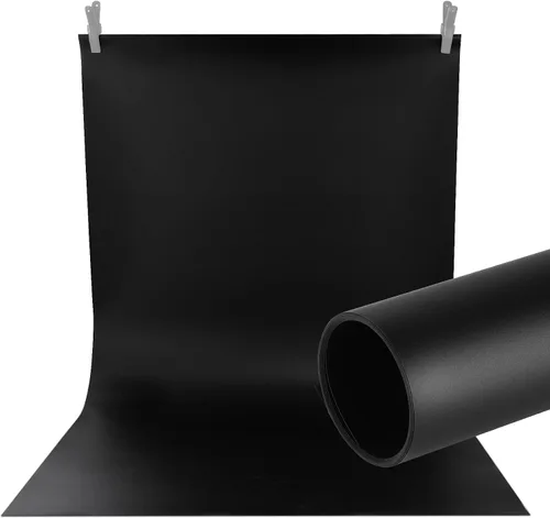 Miniatura 7 de Meking Telón de fondo de PVC para fotografía de 31x59 pulgadas (80x150 cm) Blanco mate y reflectante, telón de fondo de PVC para video de estudio