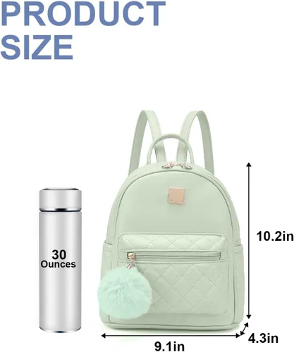 Miniatura 43 de Mini mochila de moda para niñas, bolso pequeño lindo de cuero a cuadros para mujer, mochilas pequeñas, Negro -, Mini mochila de moda para niñas