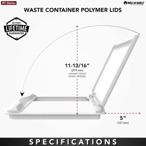 Miniatura 7 de Rev-A-Shelf Tapa de bote de basura de 50 cuartos de galón para debajo del fregadero para gabinete de cocina y baño, solo tapa de cubo de basura