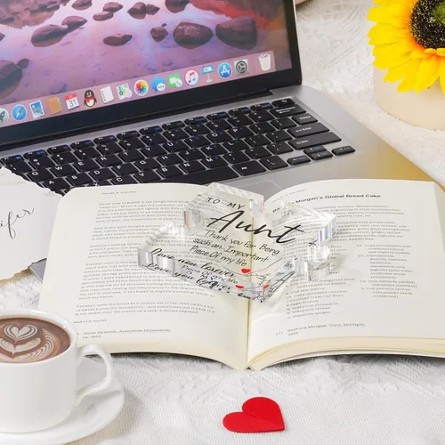 Miniatura 6 de Regalos para Tía de Sobrina - Placa Única de Pieza de Rompecabezas de Acrílico para Cumpleaños de Tía, Decoraciones de Escritorio, Regalo para Tía